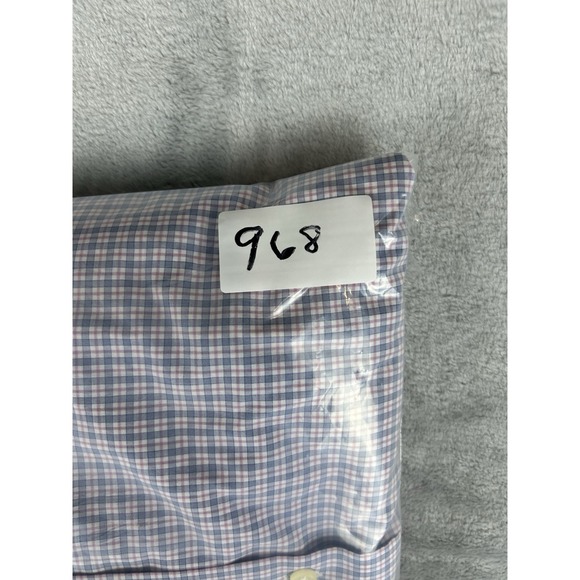 Charles Tyrwhitt Shirt Mens‎ 18/37 Pink Blue Micro Check Slim Fit - Picture 7 of 7